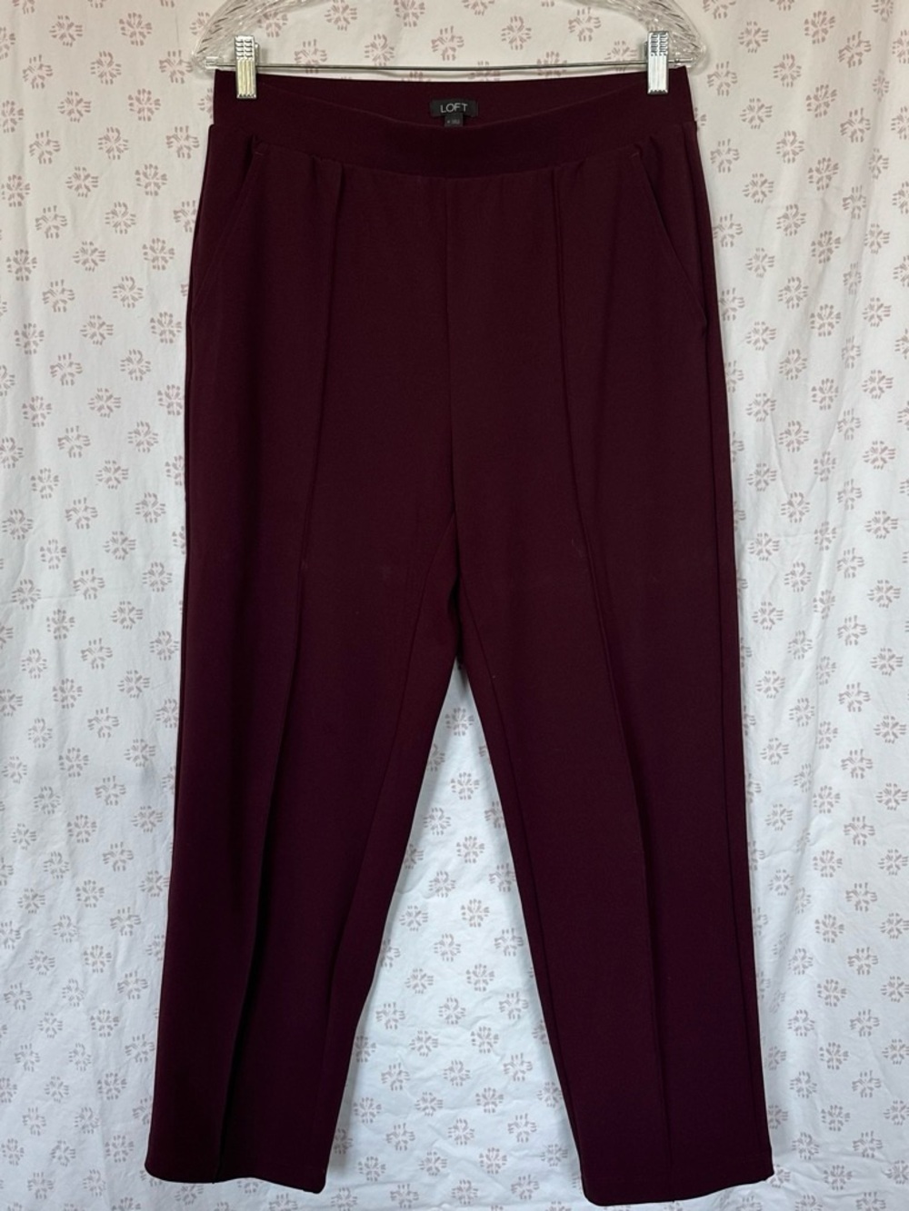 LOFT Wine Straight-Leg Dress Pants